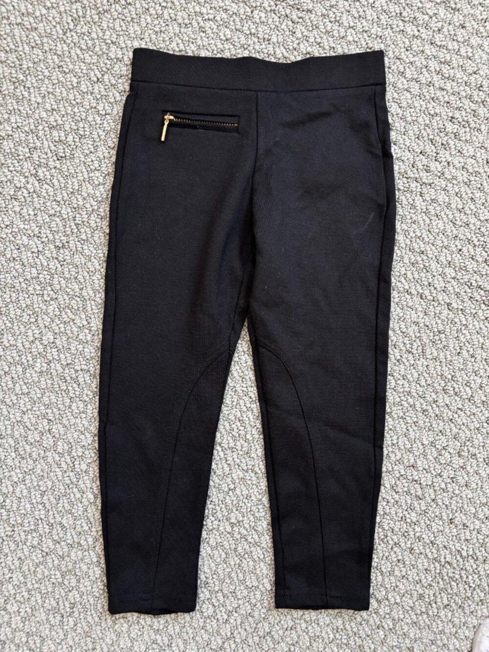 Zara Girls Soft Collection Black Pull On Leggings Pants Zip Pocket Girl's 4/5